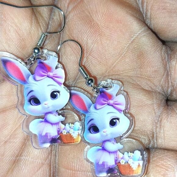 Adorable Bunny Earrings for Kids and Adults - Picture 4 of 5
